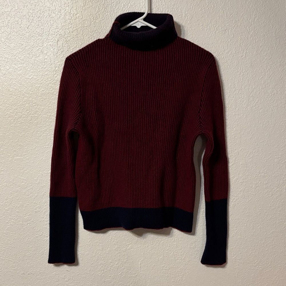La Ligne Cashmere Ribbed Colorblock Turtleneck Sweater XS